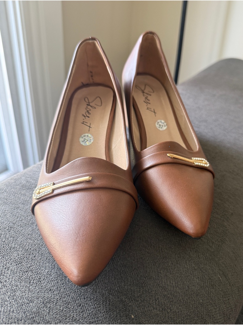 Alfani Pointed-Toe Pumps in Brown US 7